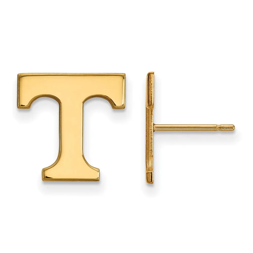 14k Yellow Gold University of Tennessee Sm Initial T Post Earrings