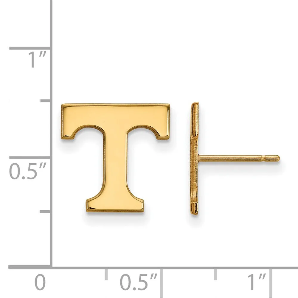 14k Yellow Gold University of Tennessee Sm Initial T Post Earrings