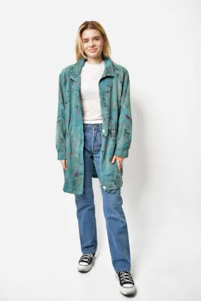 90s coat long parka green