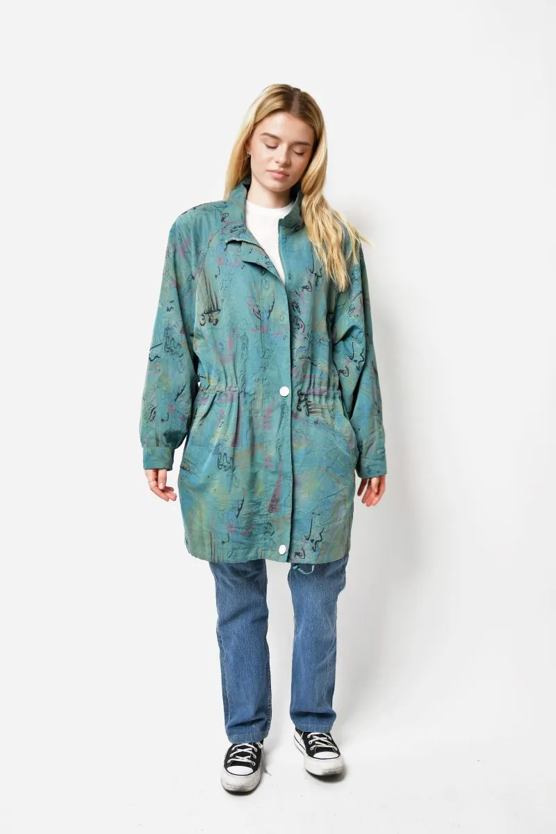 90s coat long parka green