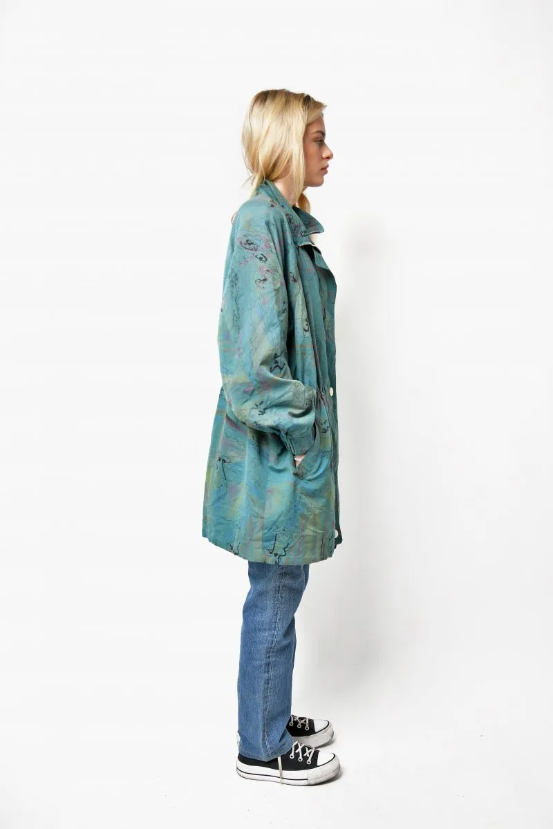 90s coat long parka green