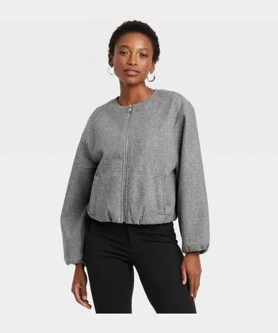 A New Day Women's Felt Bomber Jacket