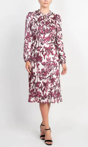 Adrianna Papell AP1D104268 - Long Sleeve Split Neck Knee-Length Dress