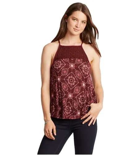 Aeropostale Womens Crochet Handkerchief Hem Tank Top