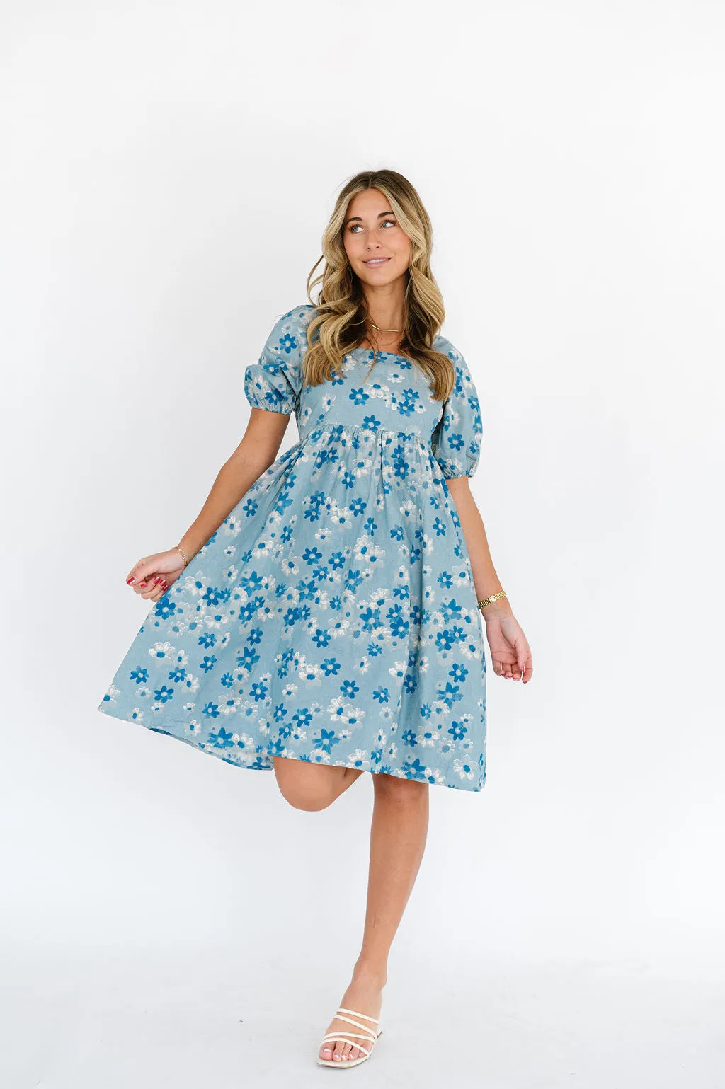 Aliah Floral Print Midi Dress