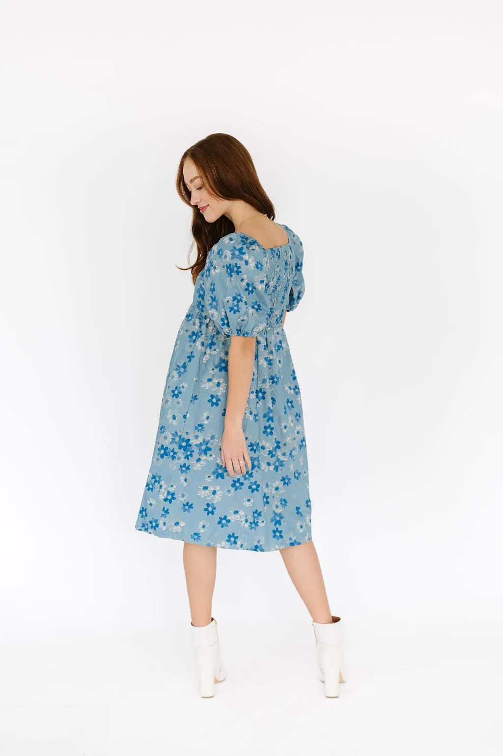 Aliah Floral Print Midi Dress