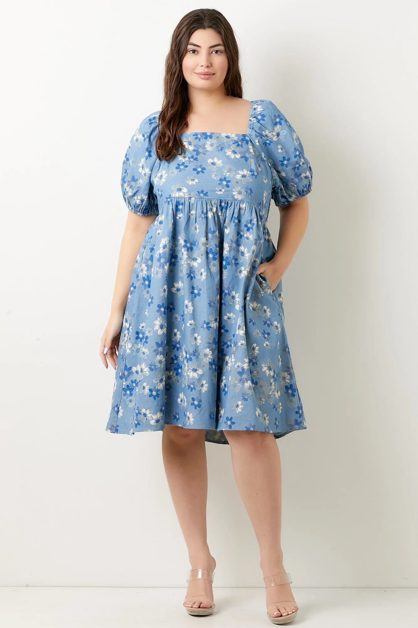 Aliah Floral Print Midi Dress