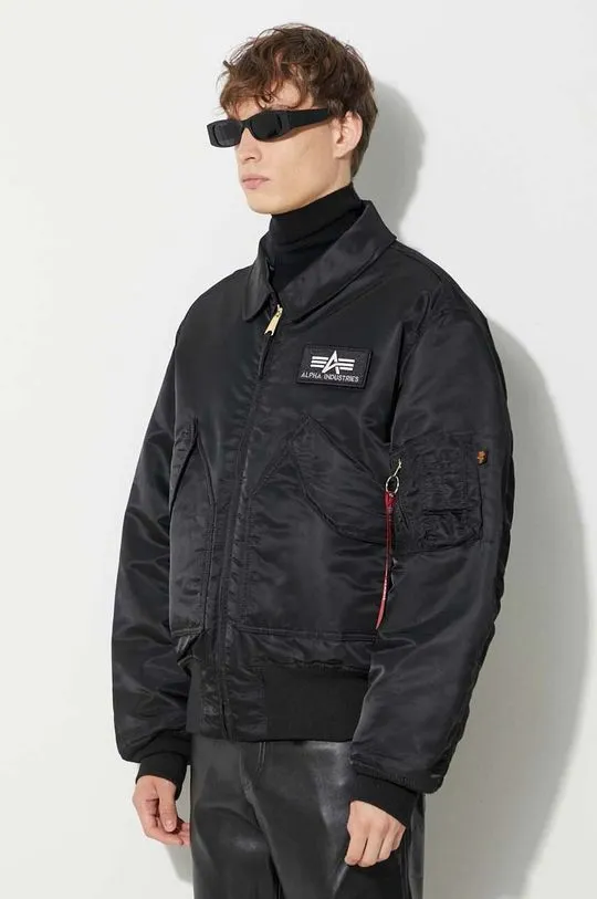 Alpha Industries jacket CWU 45 men's black color 100102.03