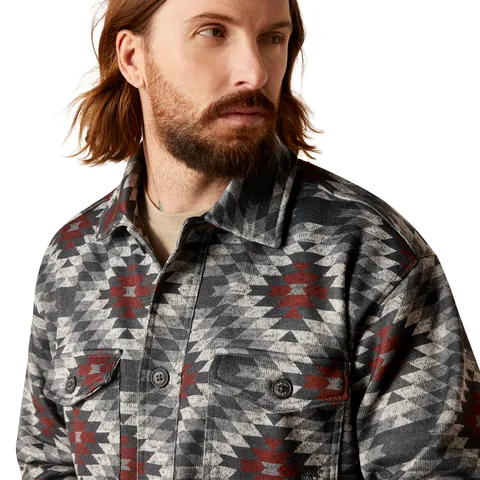 Ariat Men's Caldwell Printed Charcoal Grey Shirt Jacket