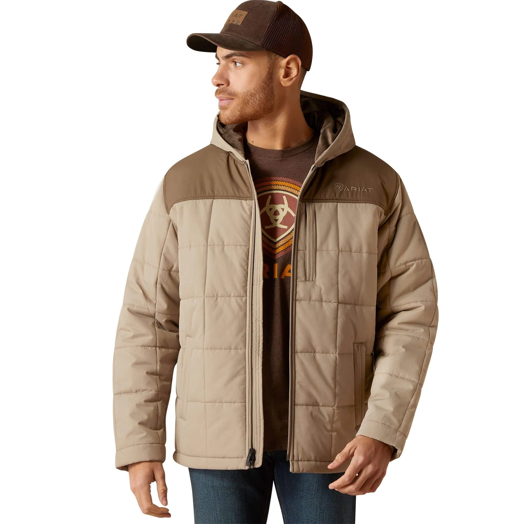 Ariat Men's Crius Hooded Insulated Major Brown Jacket