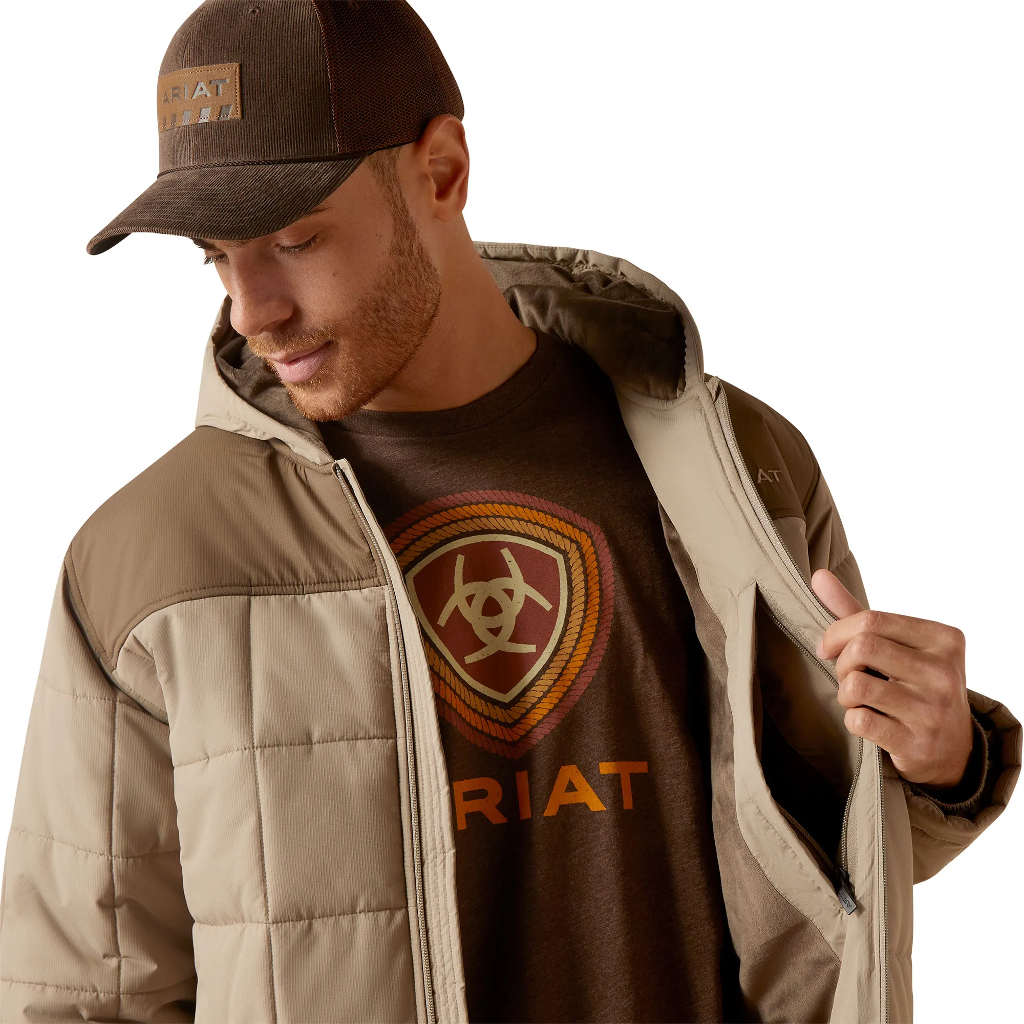 Ariat Men's Crius Hooded Insulated Major Brown Jacket