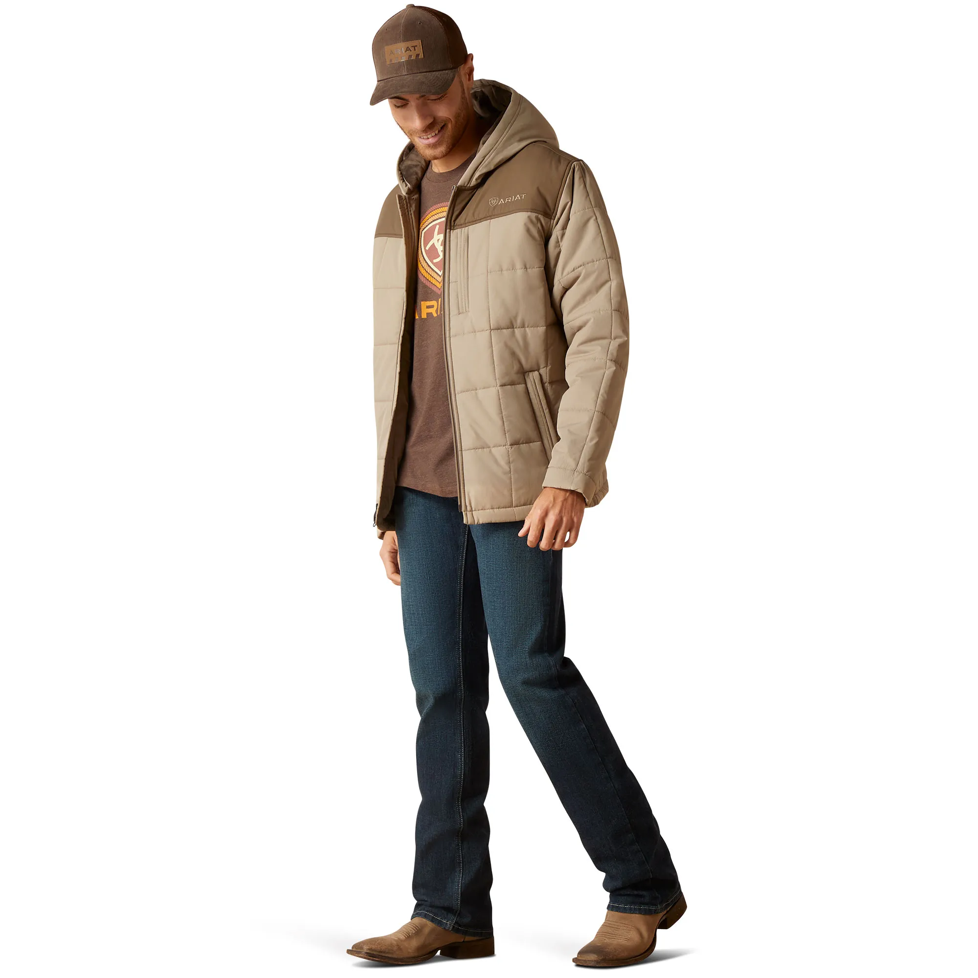 Ariat Men's Crius Hooded Insulated Major Brown Jacket