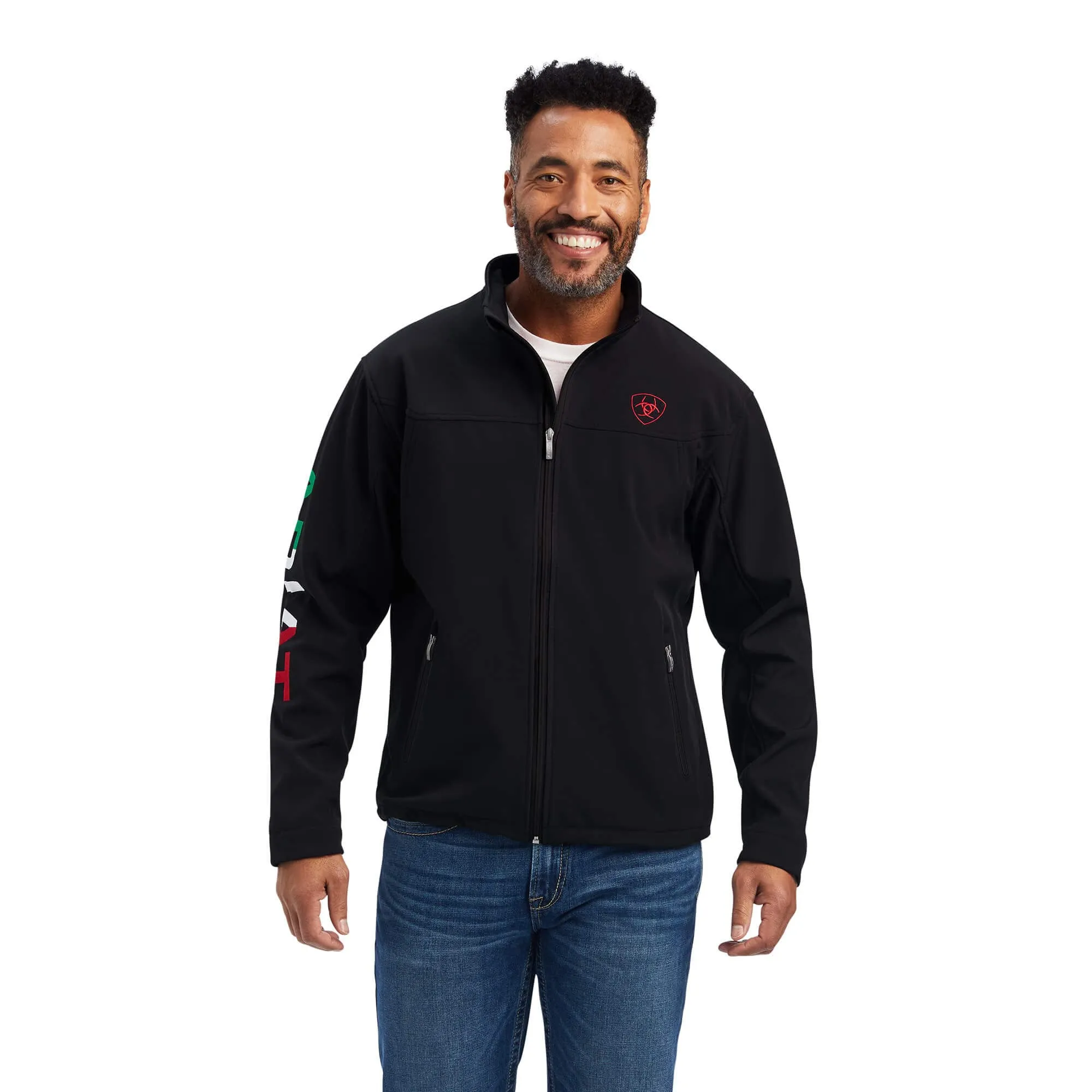 Ariat Men's Logo New Team Mexico Black Softshell Jacket