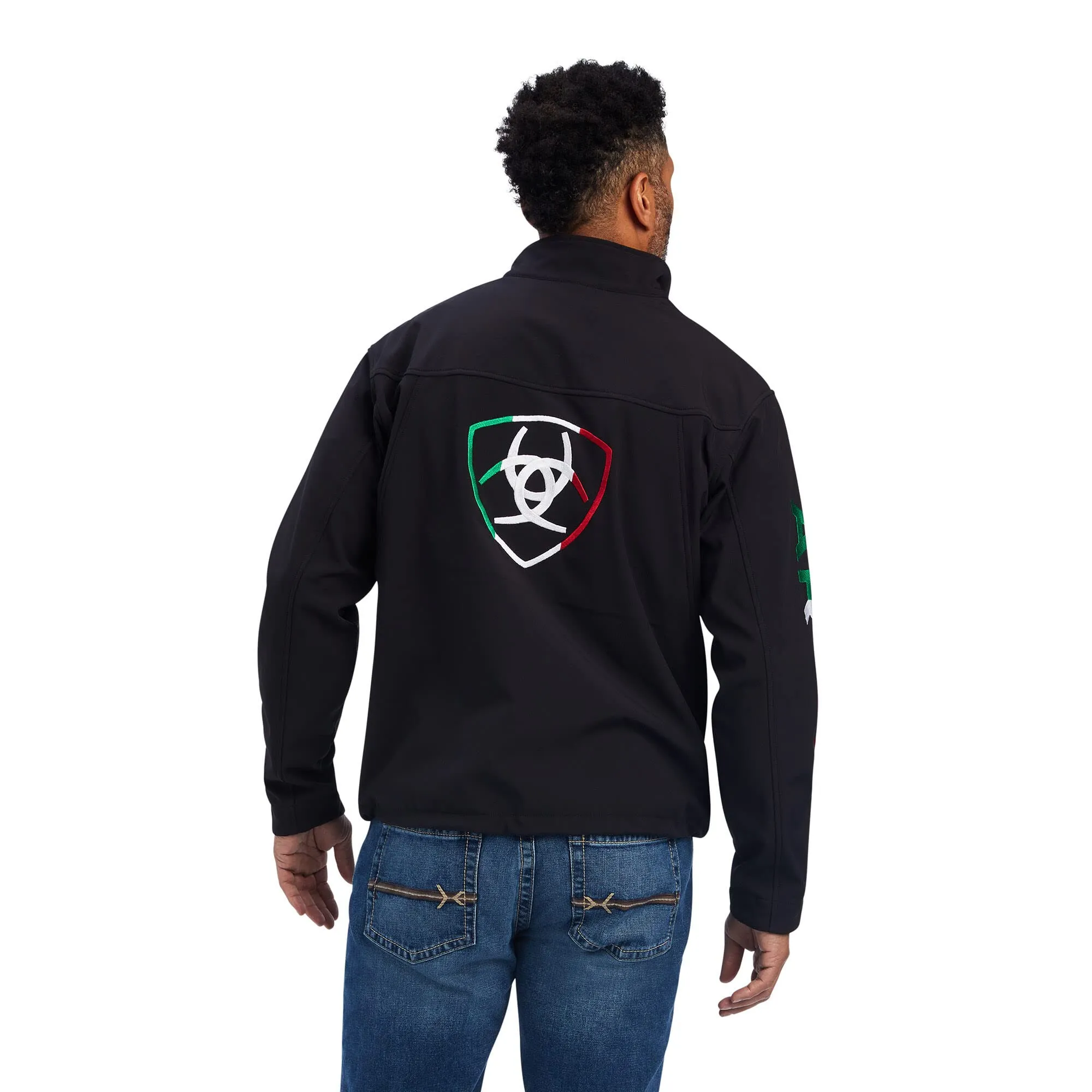 Ariat Men's Logo New Team Mexico Black Softshell Jacket