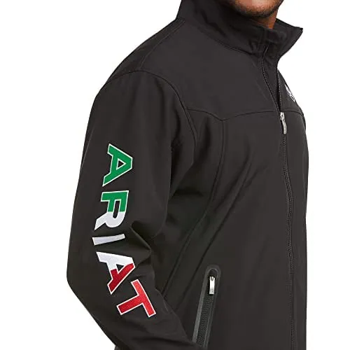 Ariat Men's Logo New Team Mexico Black Softshell Jacket