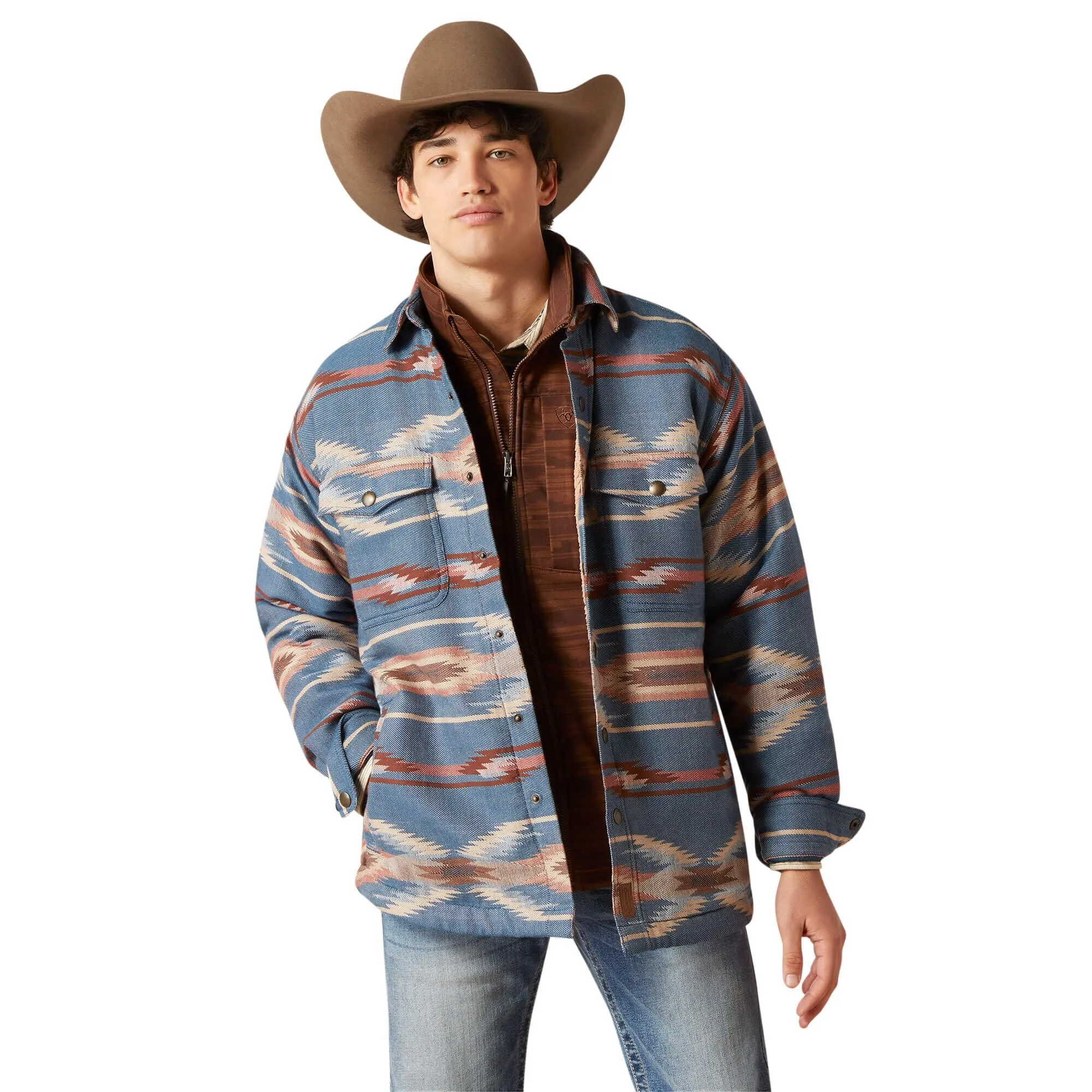 Ariat Men's Retro Chimayo Aztec Sailor Blue Shirt Jacket