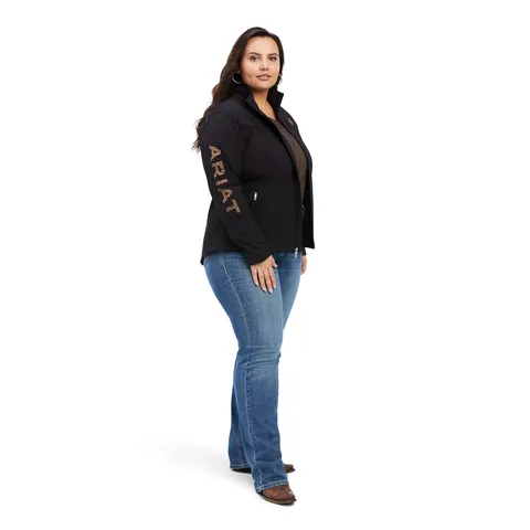 Ariat Women's Black and Leopard New Team Softshell Jacket