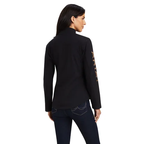 Ariat Women's Black and Leopard New Team Softshell Jacket