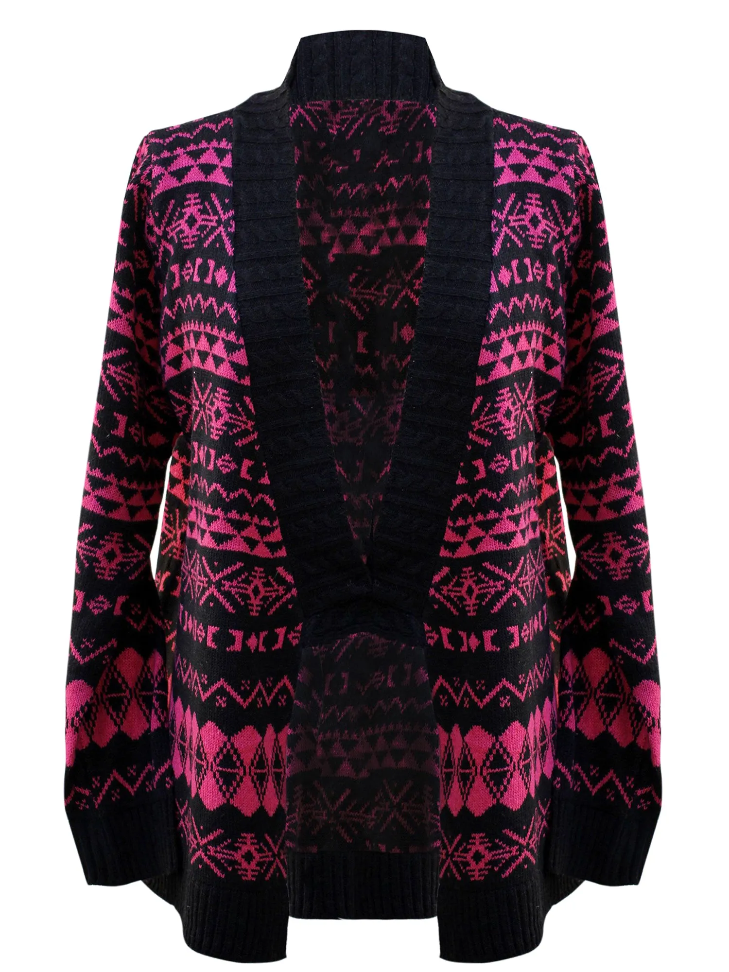 Aztec Print Long Cardigan Sweater