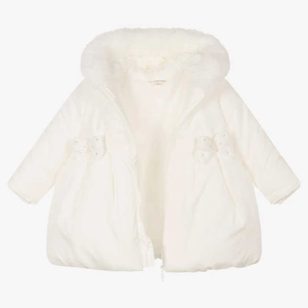 Baby Girls Ivory Padded Coat