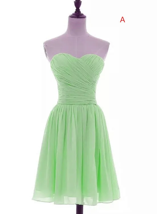 Beautiful Sweetheart Simple Chiffon Bridesmaid Dress , Knee Length Formal Dress