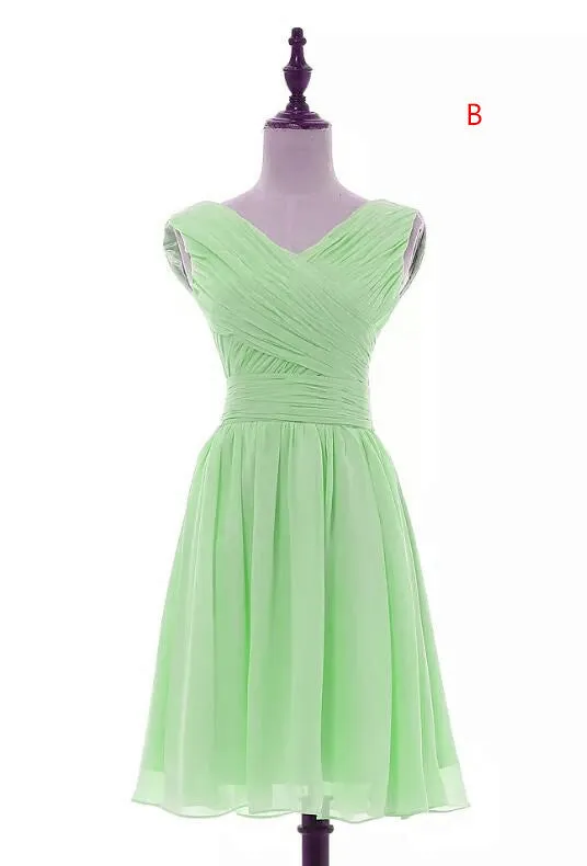 Beautiful Sweetheart Simple Chiffon Bridesmaid Dress , Knee Length Formal Dress