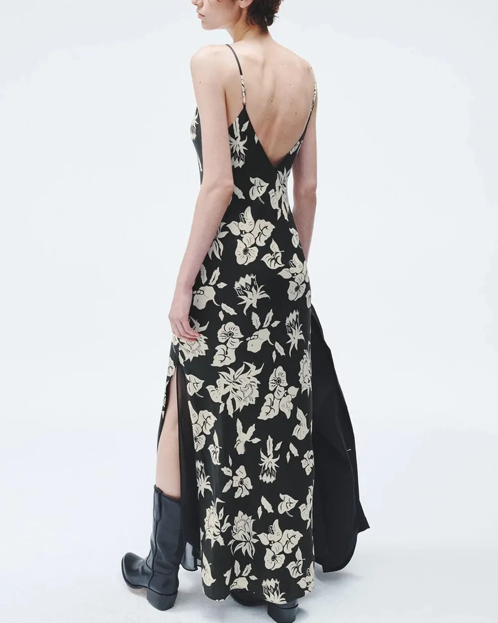 Black Floral Print Larissa Dress