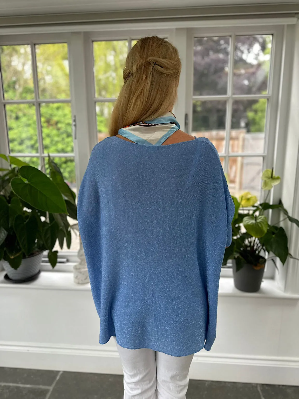 Blue Shimmer Long Sleeve Top Kimmy