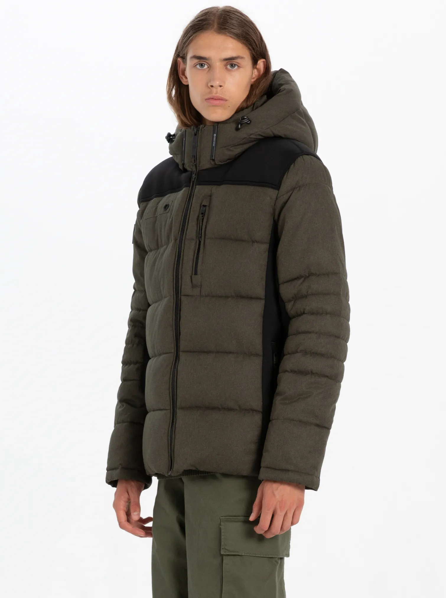 CARLYLE | Textured heather puffer jacket || CARLYLE| Doudoune texture