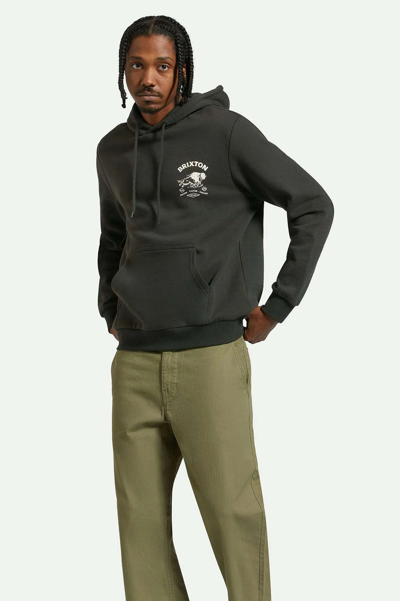 Charging Buffalo Hoodie - Washed Black