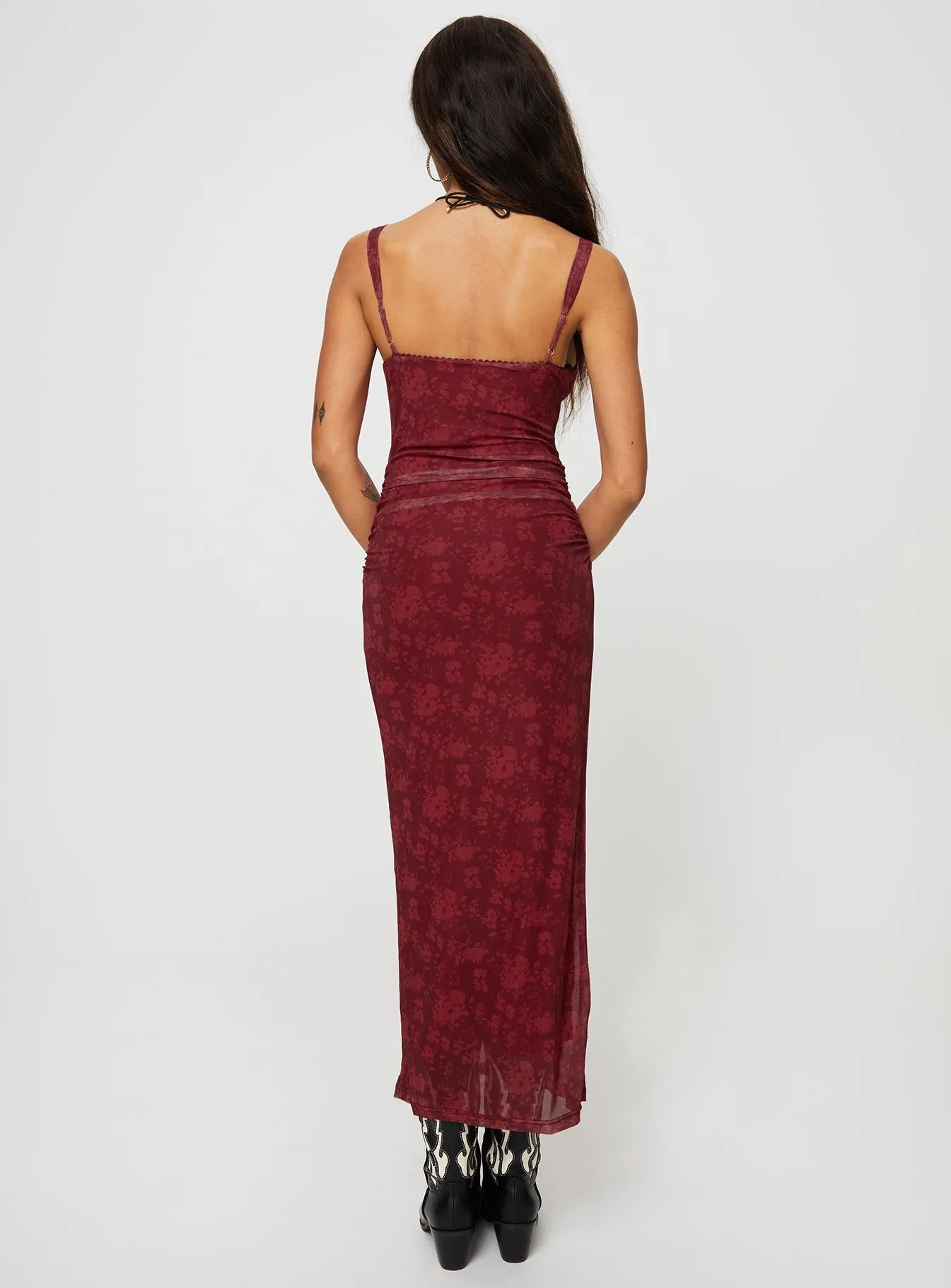 Cotter Maxi Dress Burgundy Floral