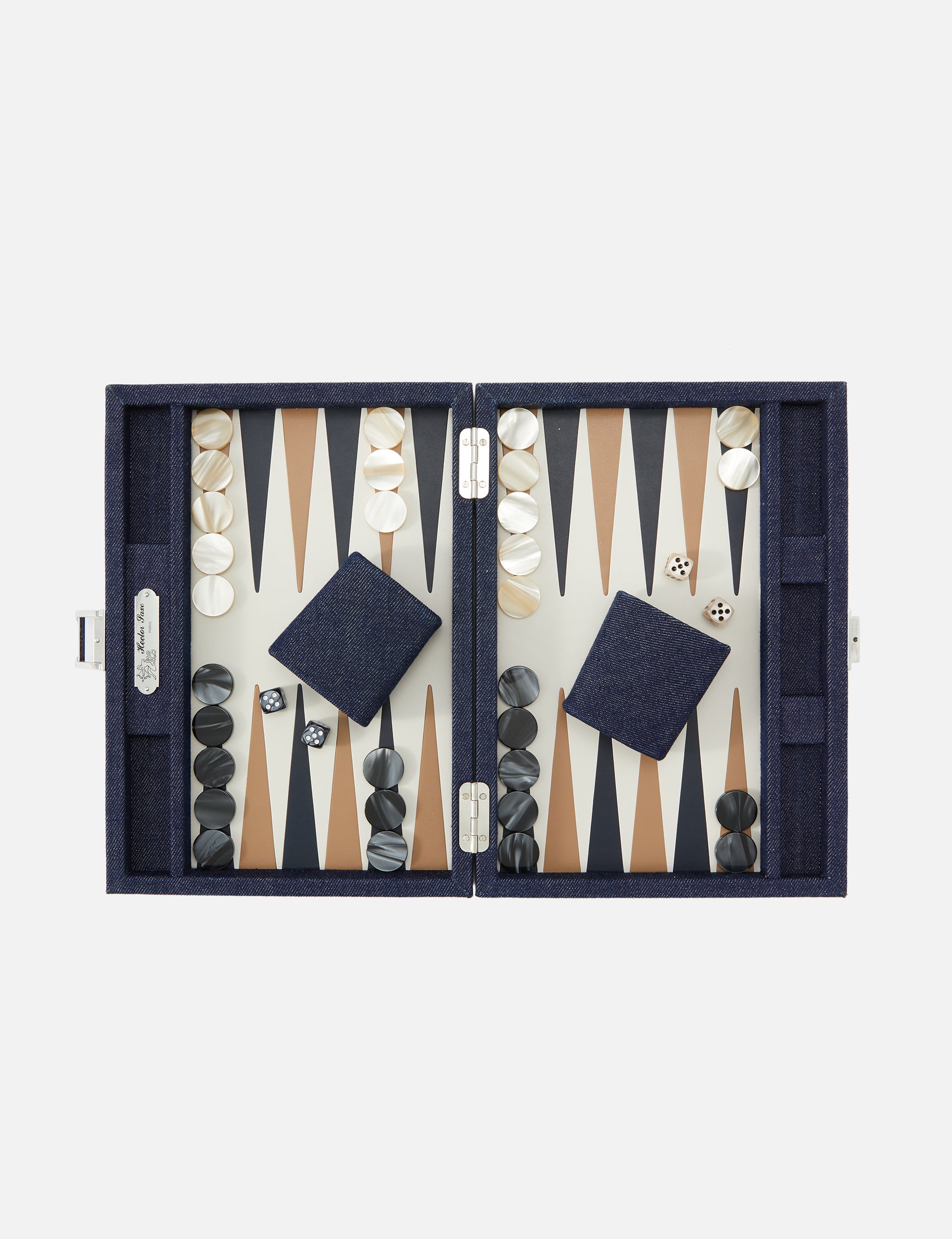 Daniel Small Cuir Buffle Backgammon Set