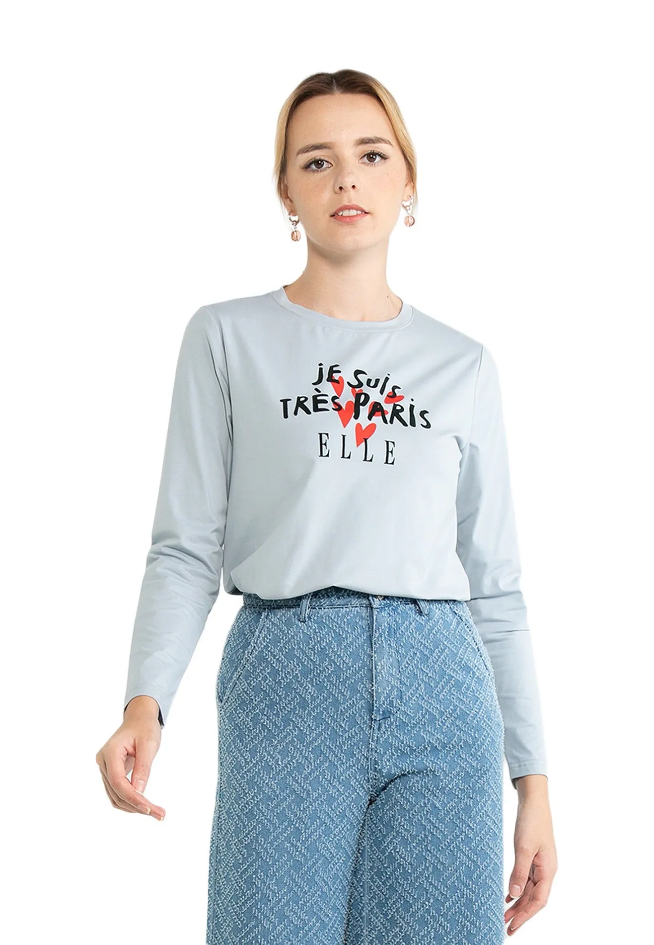 ELLE Active Leisure 'Le Suis Tres Paris' Long Sleeve Top