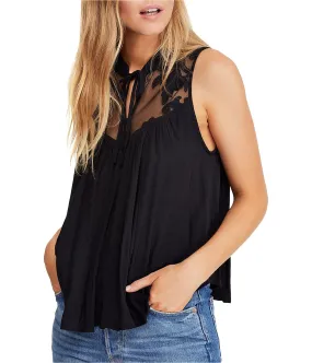 Free People Womens Mesh Yoke Tank Top