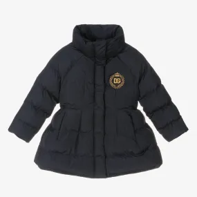 Girls Navy Blue Puffer Coat 