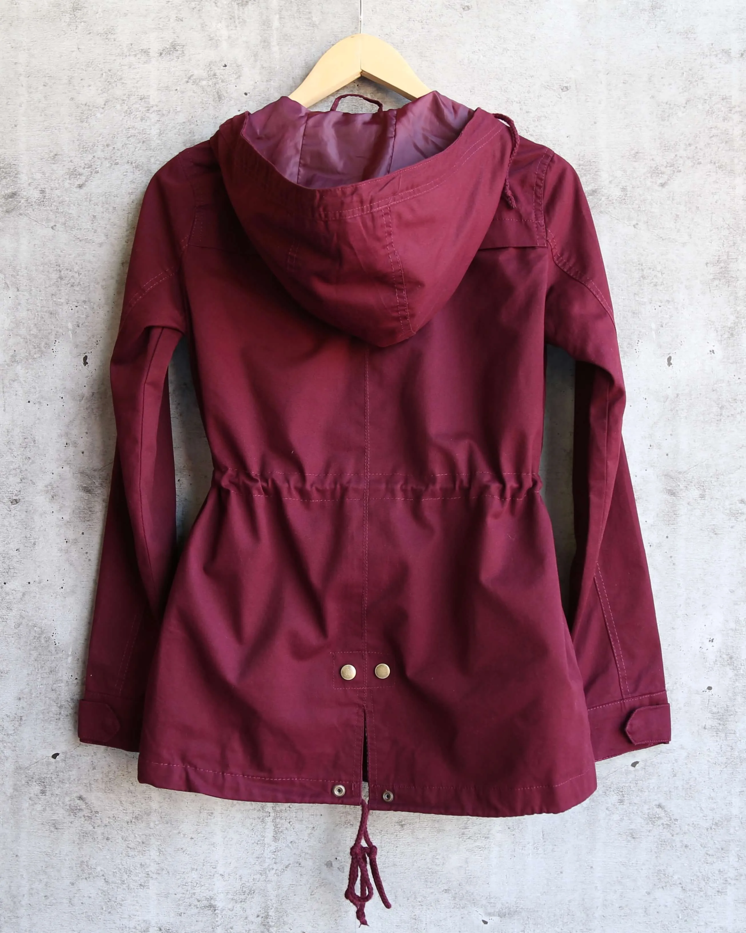 Hooded Utility Parka Jacket with Drawstring Waist in More Colors