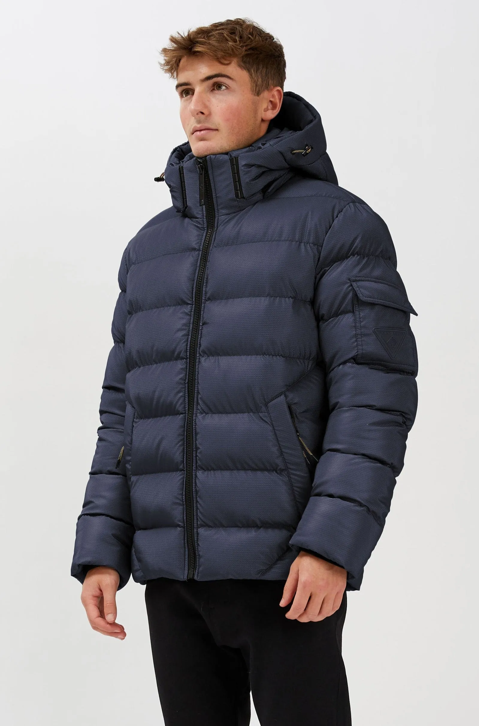 HUNTLEY | Matte Shine Puffer || HUNTLEY | Polaire jacquard texturé