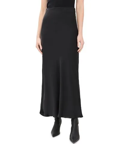 Joe's Jeans The Ines Satin Maxi Slip Skirt Black S