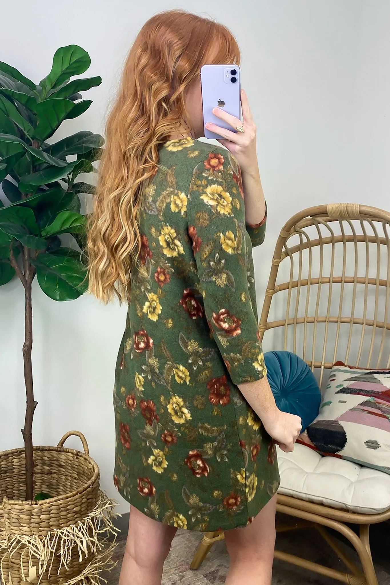 Jorja Floral Print 3/4 Sleeve Dress - FINAL SALE