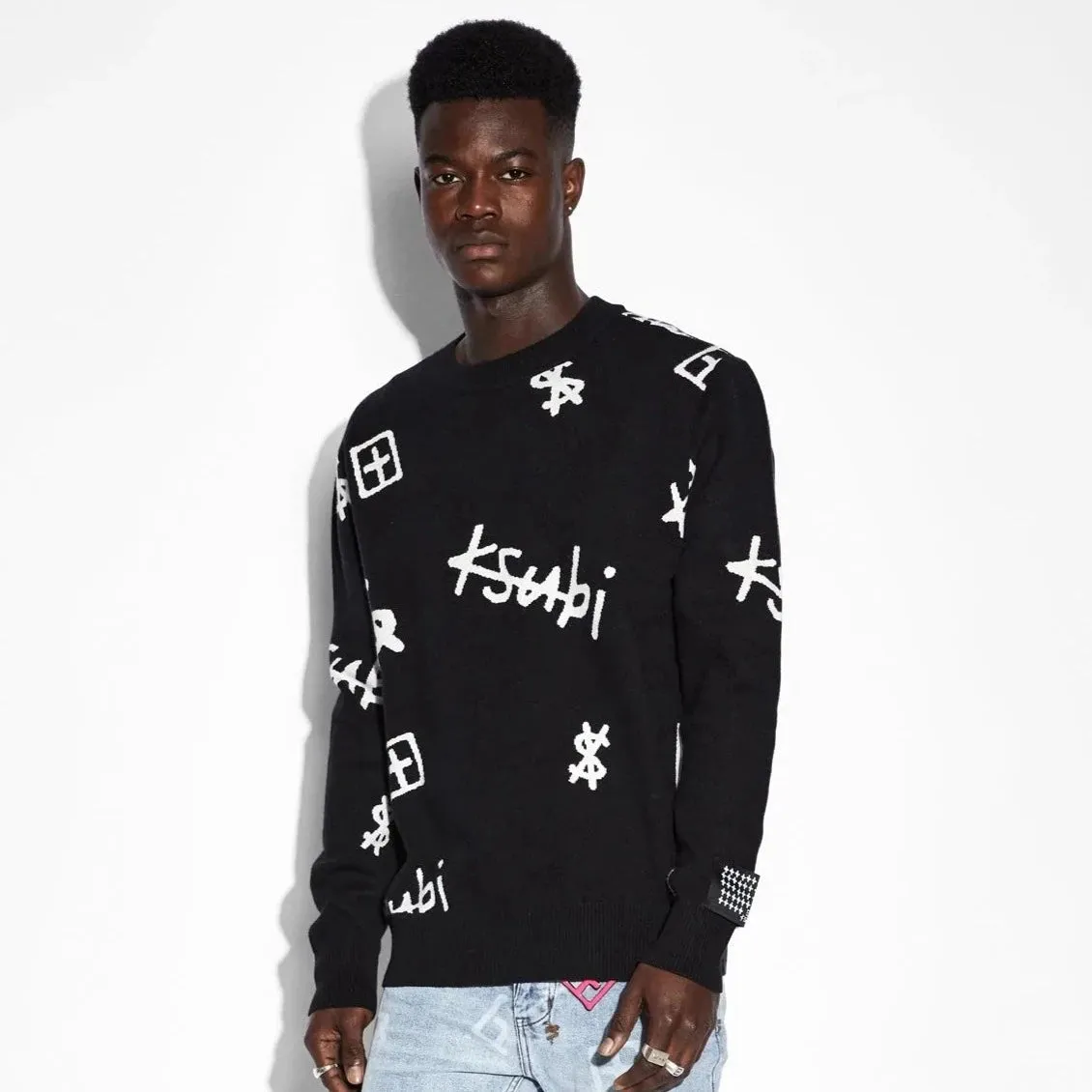 Ksubi Kash Box Knit Crew Black