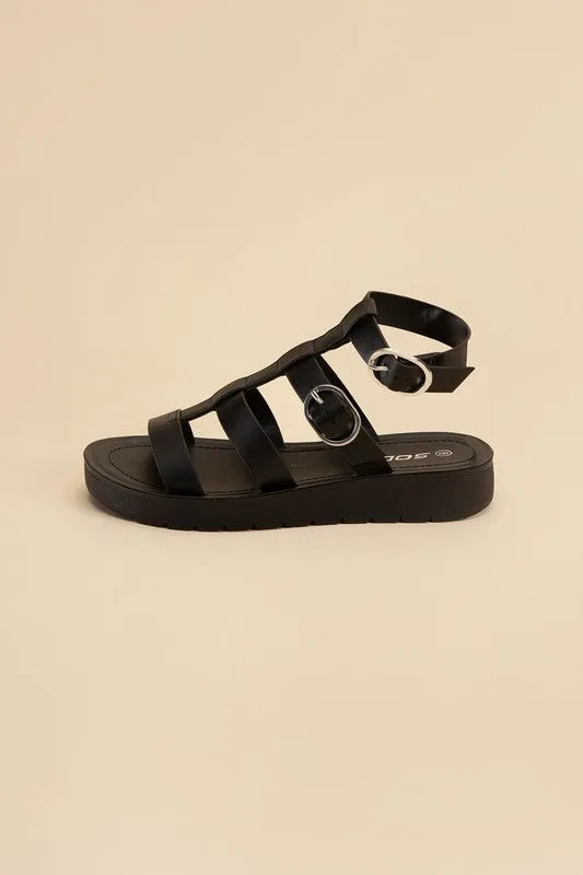 Ledell-S Gladiator Platform Strapped Sandals