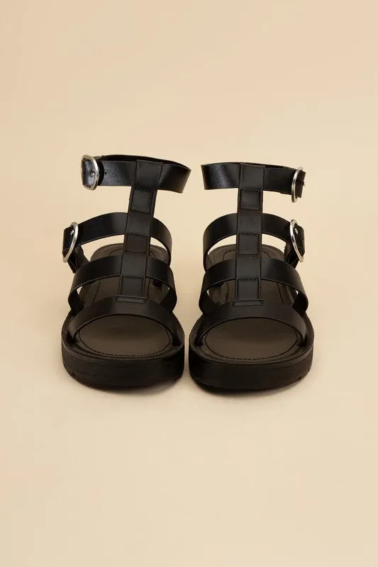 Ledell-S Gladiator Platform Strapped Sandals