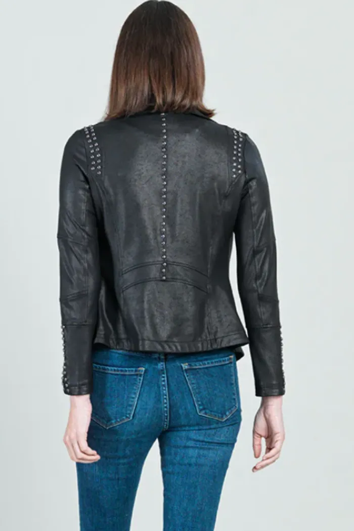 Liquid Leather Studded Jacket