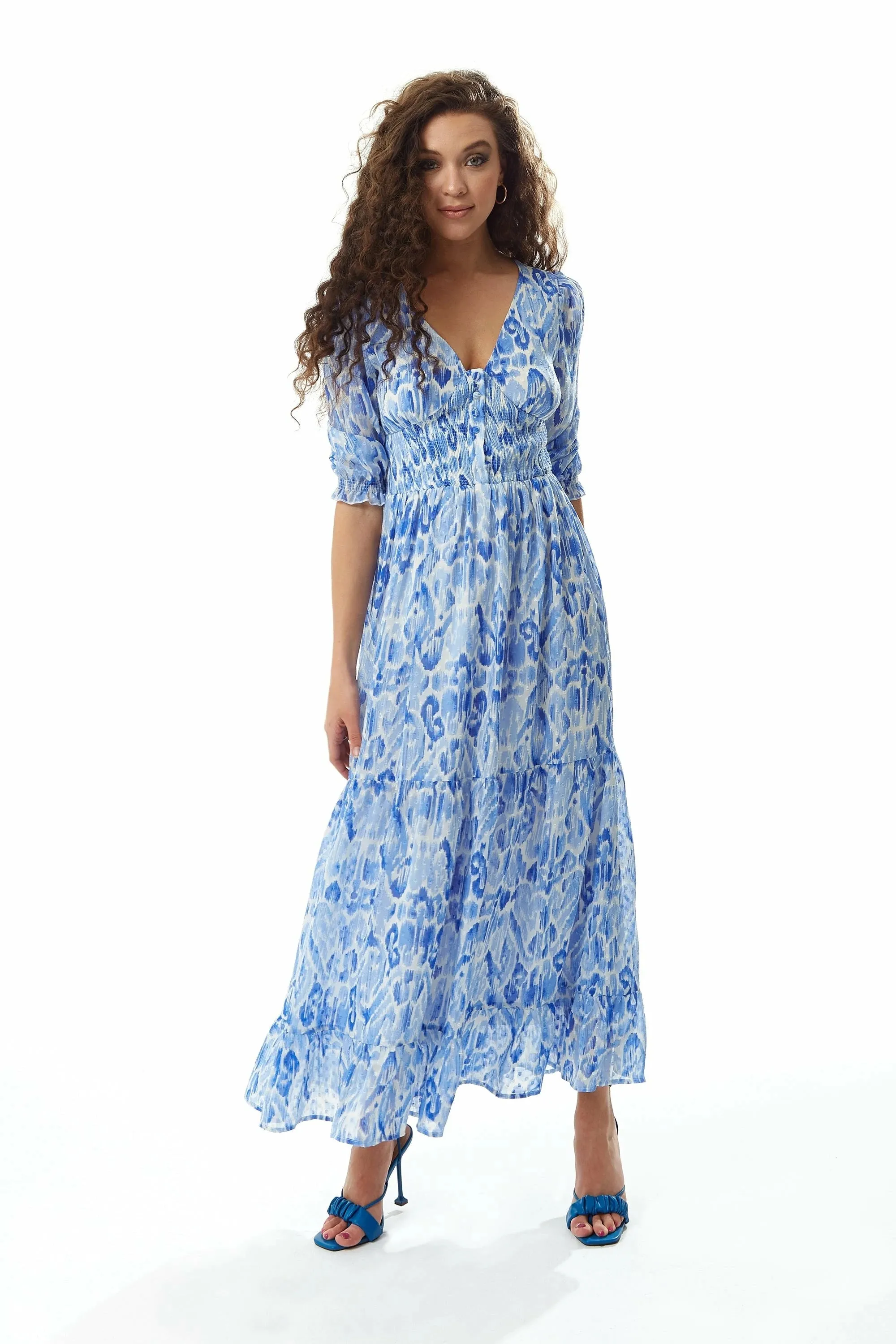 Liquorish Floral Maxi Chiffon Dress