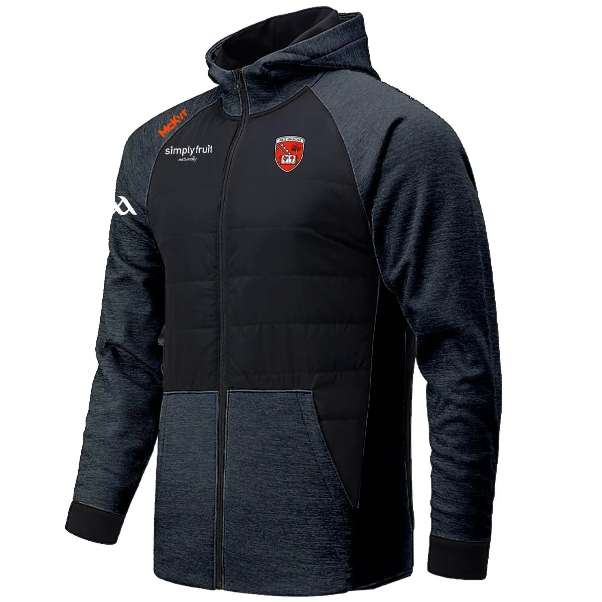 Mc Keever Armagh GAA Official Vital Interlock Hooded Jacket - Womens - Black/Charcoal