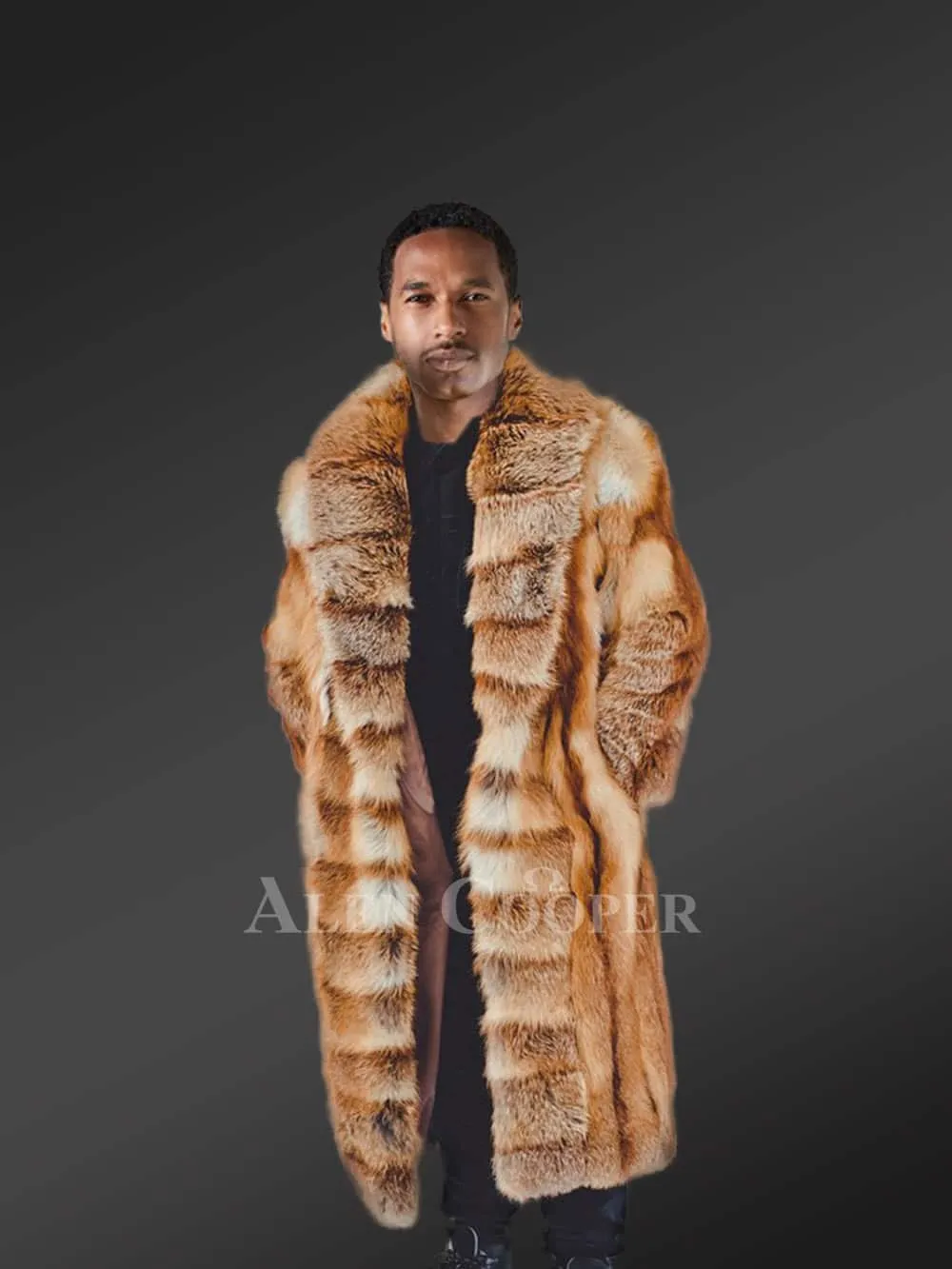 Men’s Fox Fur Long Coat