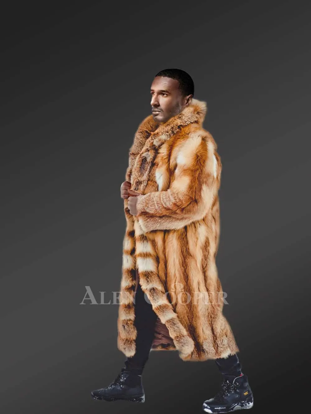 Men’s Fox Fur Long Coat