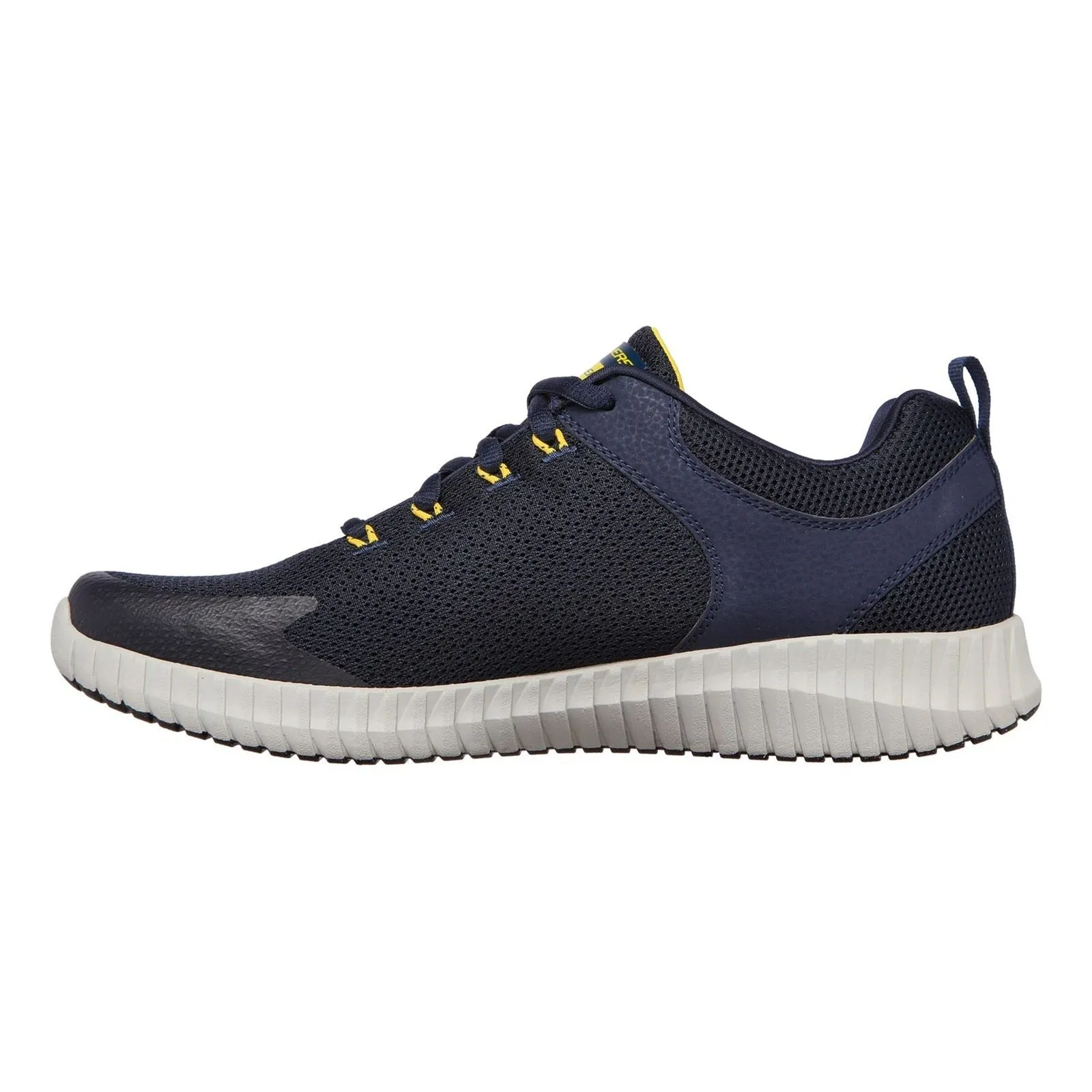 Men's Wide Fit Skechers 232212 Elite Flex Prime Take Over Sports Sneakers - Navy/Yellow