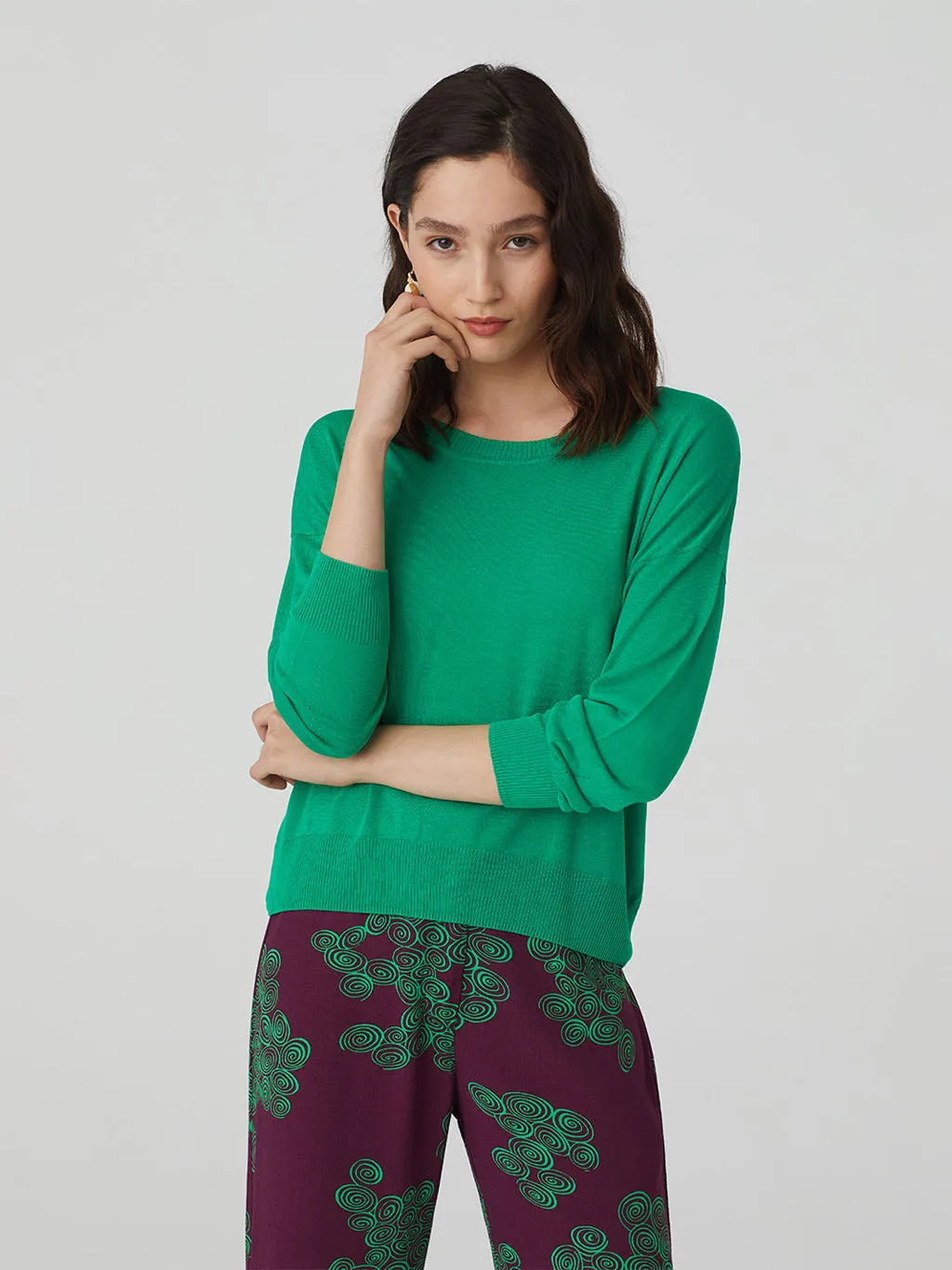 Nice Things Openwork Sweater - Cotton & Viscose