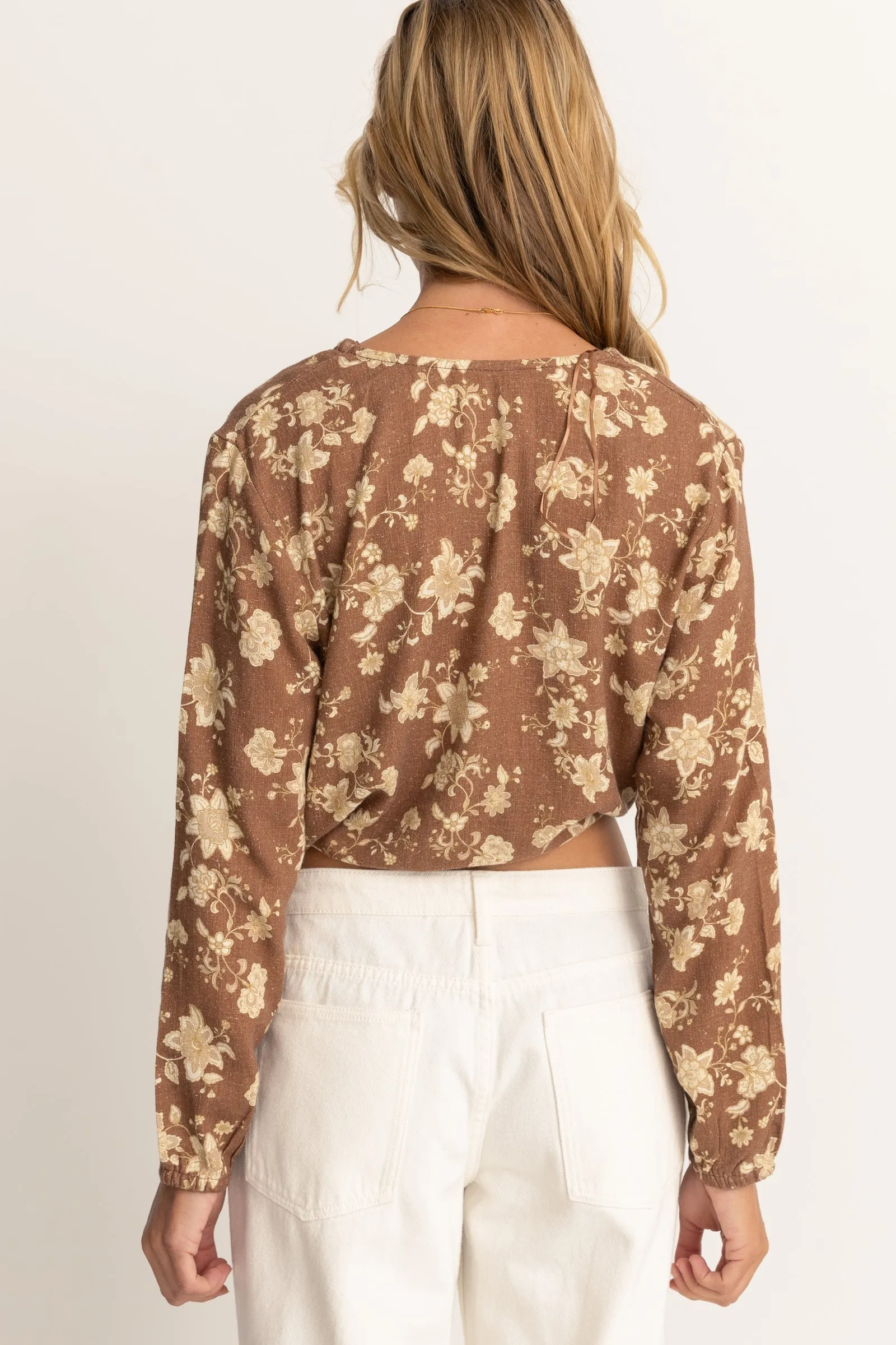 Nova Paisley Long Sleeve Top Chocolate